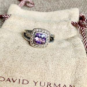 David Yurman Petite Amethyst Diamonds Albion Ring